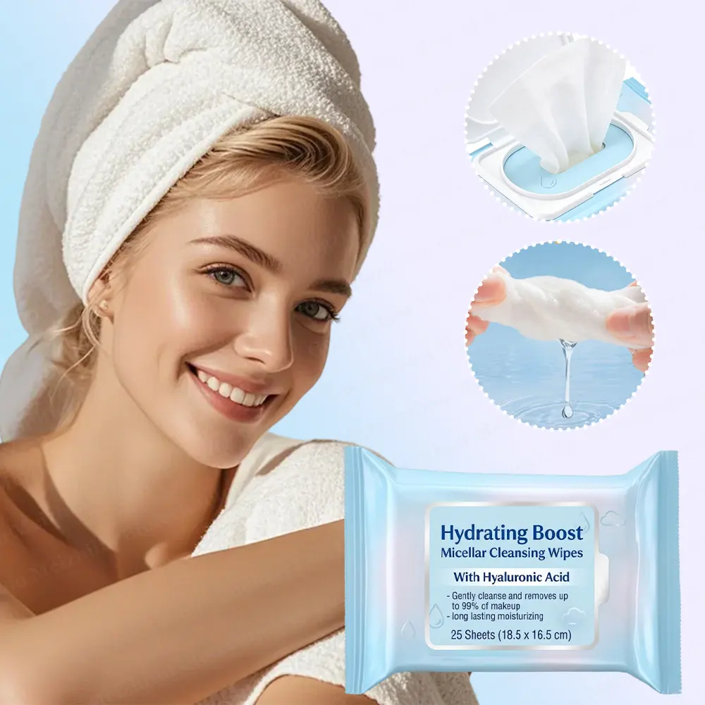 Micellar Makeup Remover Wipes, Daily Face Cleanser Wipes, Hydrating With Aloe Vera, Oil-Free,Individually Wrapped for Travel