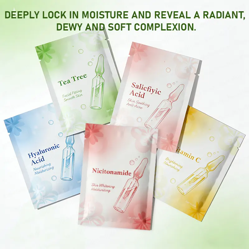 Private Label Gentle Nourishing Face Masks Hyaluronic Acid Moisturizer & Tea Tree Calming For Sensitive & Dry Skin