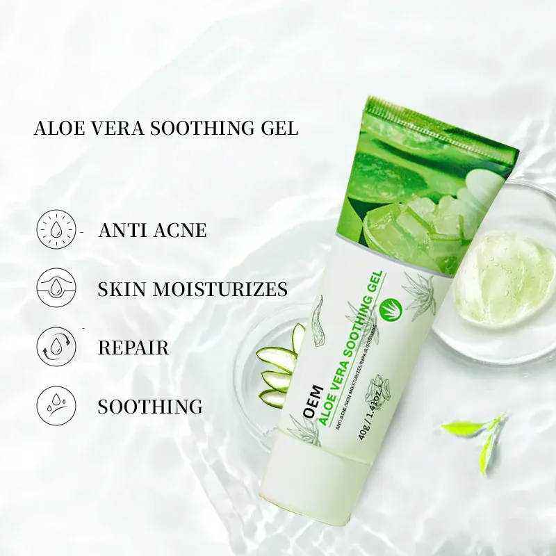 Private Label Facial Care Cleanser for Acne-prone Skin Repairs Dry Skin Improves Acne Scars Aloe Vera Soothing Gel