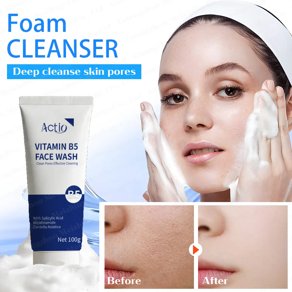 Gentle Vitamin B5 Face Wash Soothing Repair Cleanser With Centella Asiatica Skin Barrier Support & Moisturizing Niacinamide Face