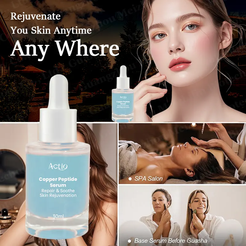 100% Pure Ghk-cu Copper Peptide Collagen Serum Gentle Anti-Aging Hydrating Serum for Sensitive to Dry Skin Reduces Wrinkles