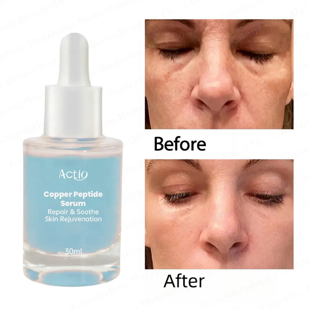 100% Pure Ghk-cu Copper Peptide Collagen Serum Gentle Anti-Aging Hydrating Serum for Sensitive to Dry Skin Reduces Wrinkles