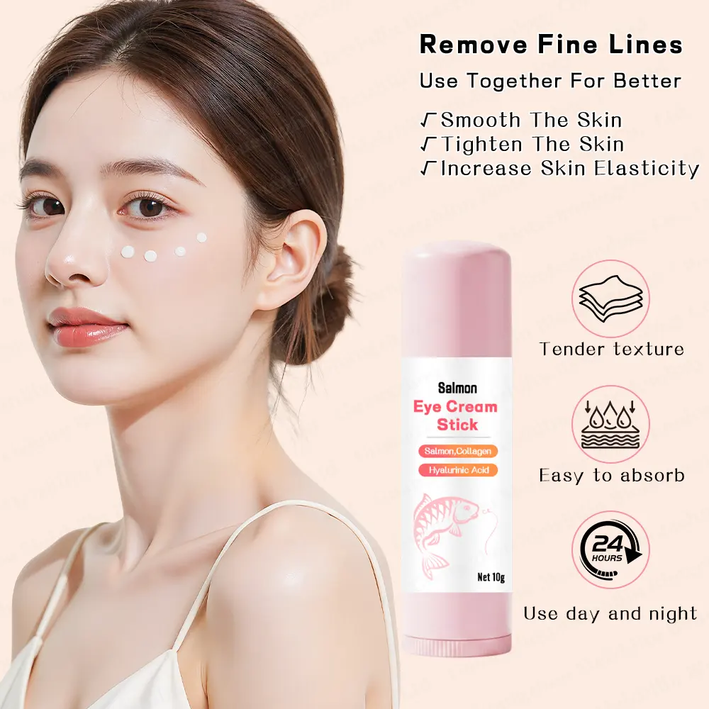 Oem Salmon & Collagen Eye Stick Instant Hydration Eye Balm With Hyaluronic Acid Firming & Brightening Stick for Tired Eyes