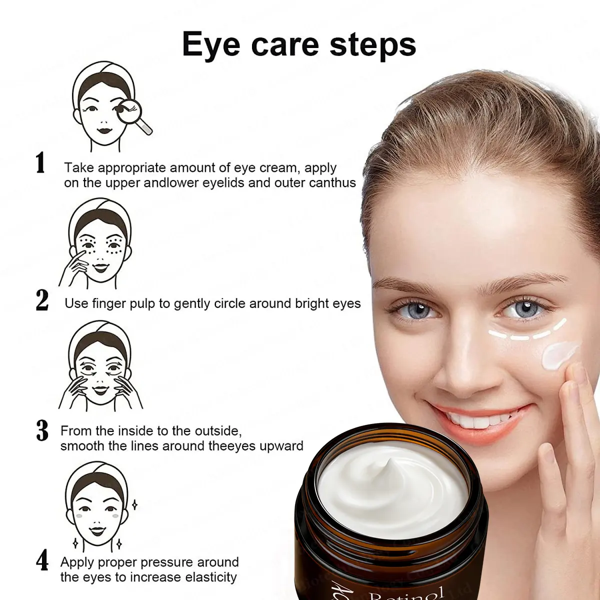 Private Label Dark Circle Wrinkle Reducing Eye Cream Set for Fine Lines and Brightening for Dryness Eye