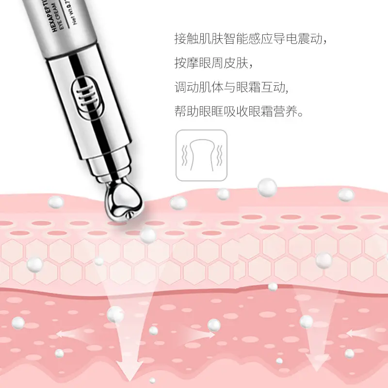 Private Label Vegan New Firming Moisturizing Treatment for Fine Lines Dark Circles & Wrinkles Electric Massager Eye Cream