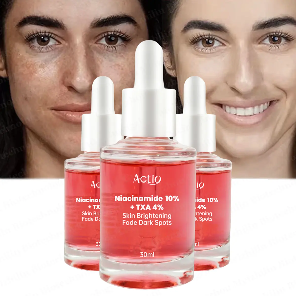Custom Glowing Lightening Face Serum Overnight Hydrolyzed Niacinamide Moisturizing Lightening Nicotinamide Serum Essence