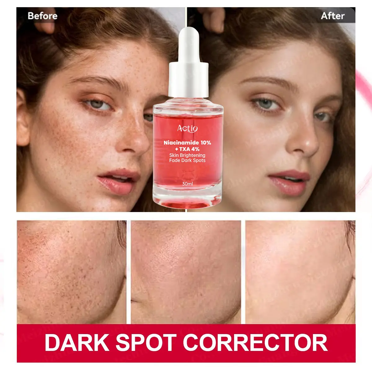 Custom Glowing Lightening Face Serum Overnight Hydrolyzed Niacinamide Moisturizing Lightening Nicotinamide Serum Essence