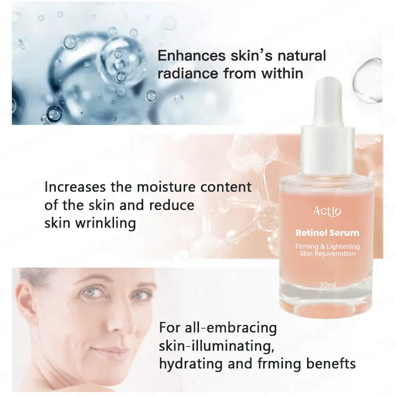 OEM Private Label Hylorianic Acid Retinol Vitamin c Collagen Serum Rapid Wrinkle Repair Pure Retinol Serum