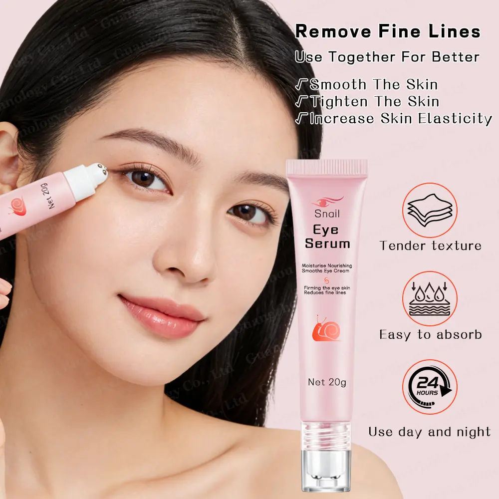 Oem Odm Snail Repair Eye Cream Lifting With Massage Device Moisture & Smooth Eye Skin Reduce Fine Lines