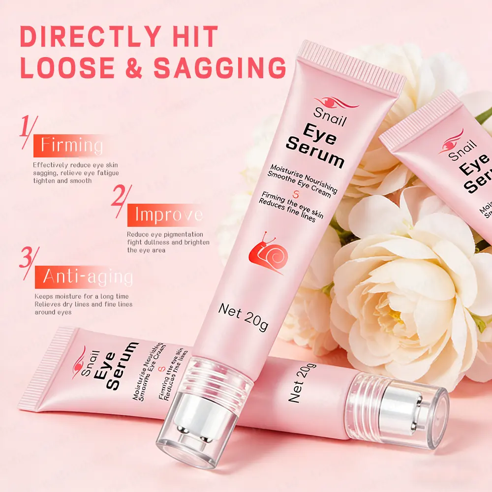 Oem Odm Snail Repair Eye Cream Lifting With Massage Device Moisture & Smooth Eye Skin Reduce Fine Lines