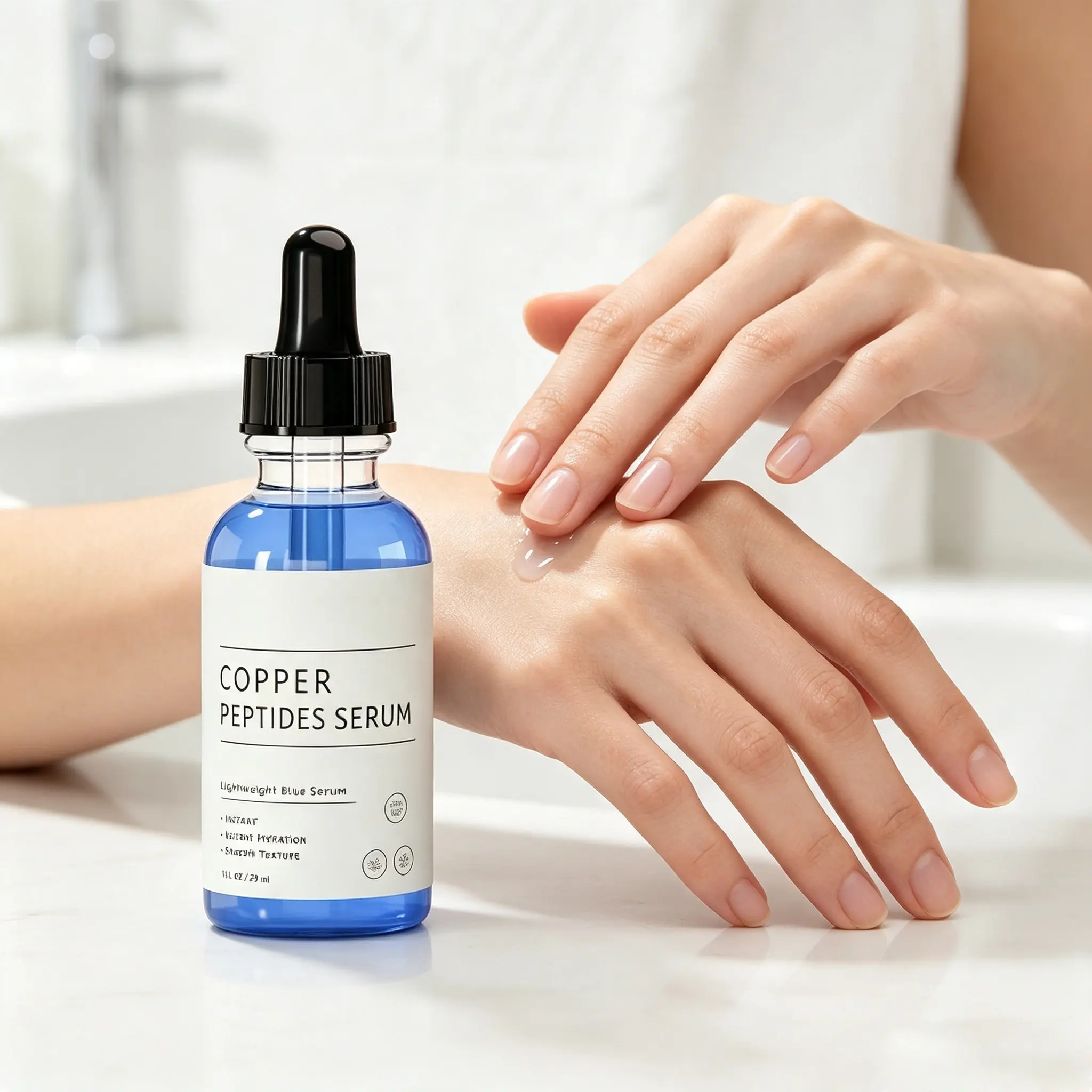 Copper Peptide Bakuchiol Serum Glow Plumping GHK-Cu 5 Multi Peptide with Collagen Anti-Aging Serum for Skin Hydration Elasticity