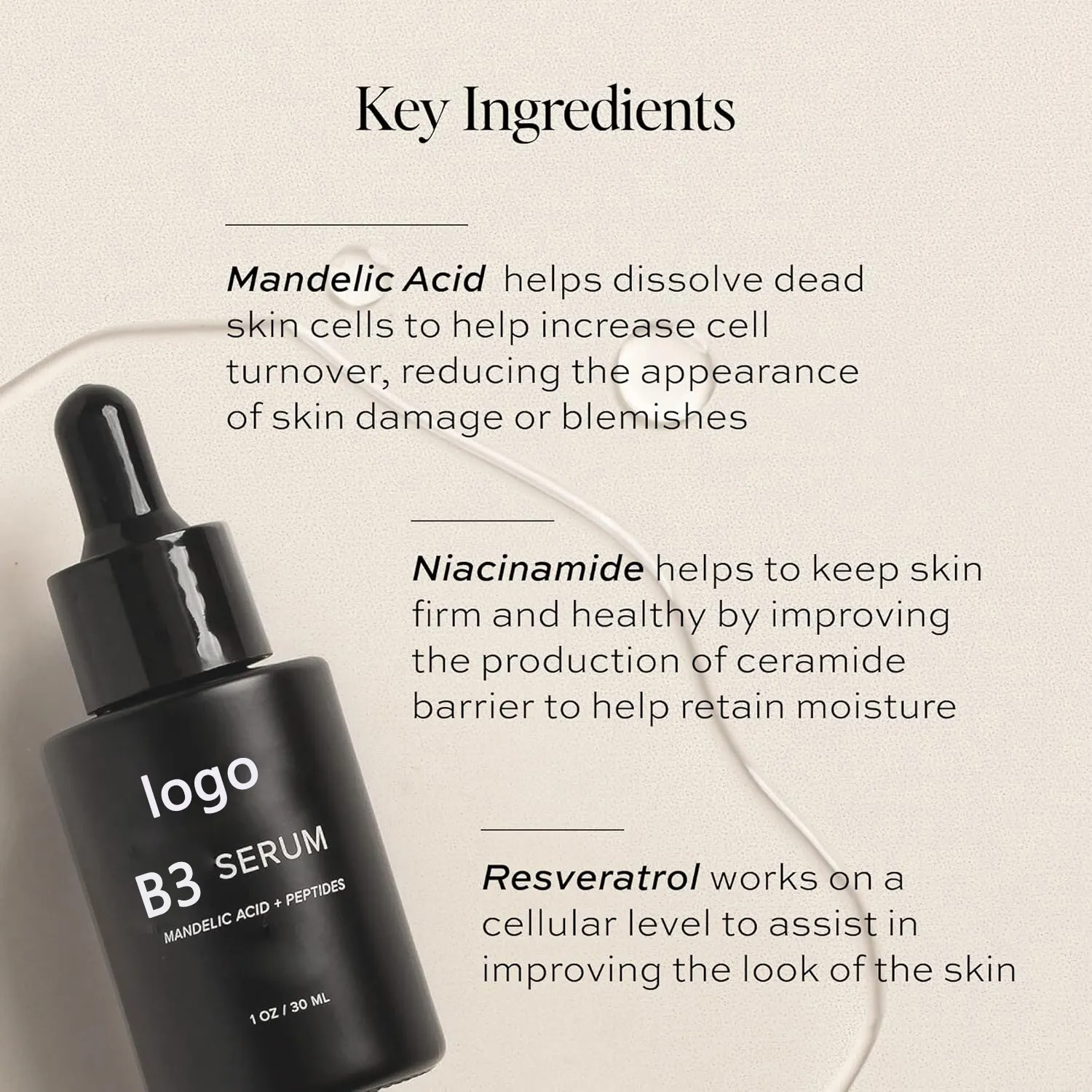 OEM Hyaluronic Acid Serum with Vitamin C for Face Body & Lips Brightening Whitening Plumping Firming & Hydration Liquid Formula