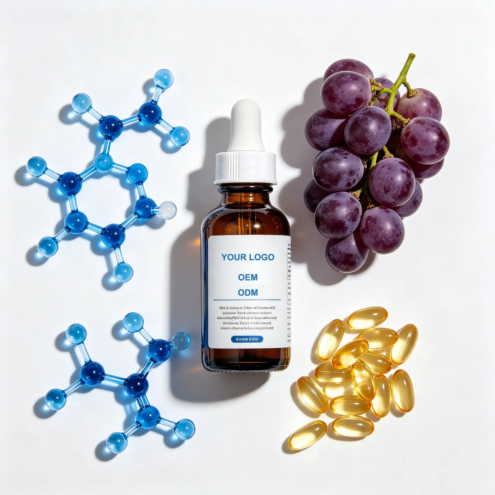 Anti-Aging Hydrating Face Liquid Custom Label OEM Natural Grape Seed Extract Serum