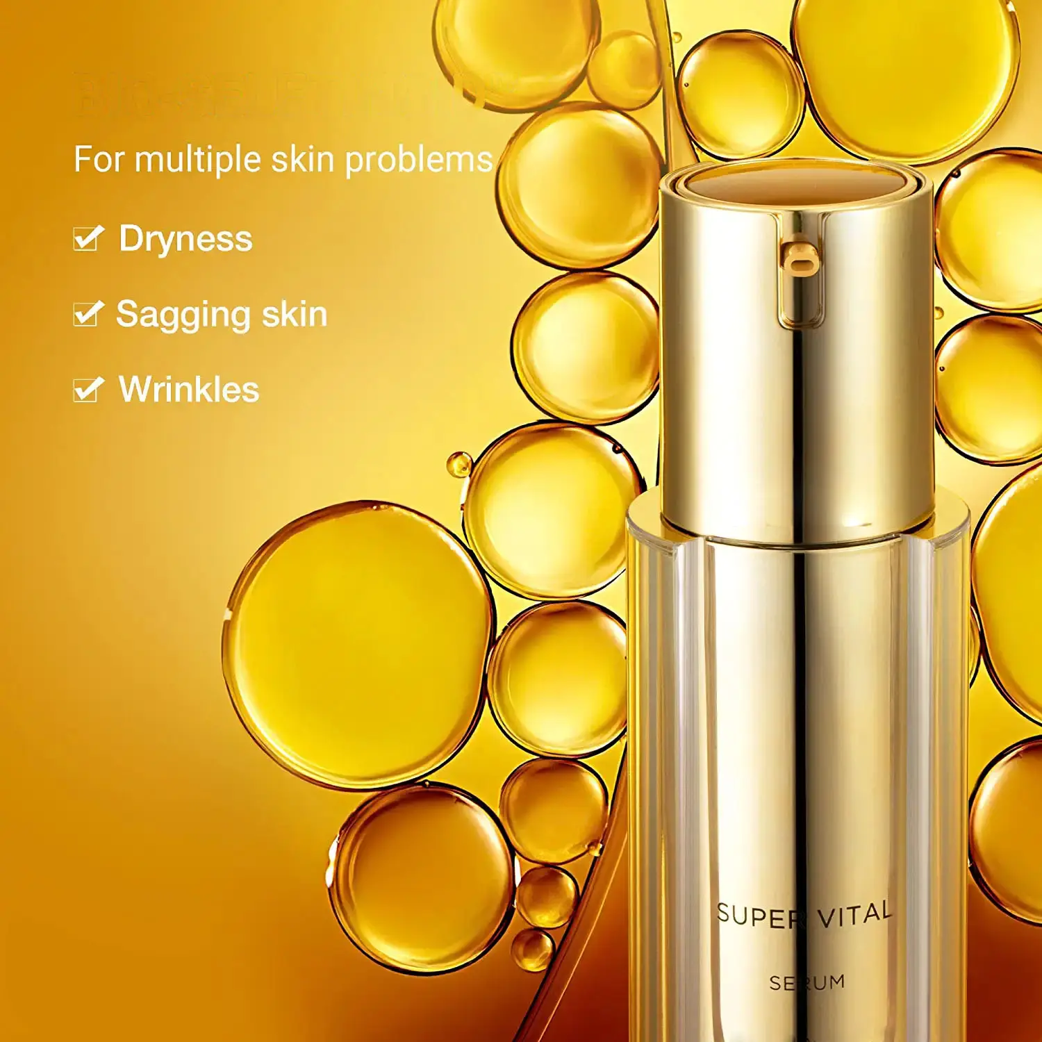 Squalane & Hyaluronic Face Serum 'Super Vital SERUM' Anti-aging Serum for Wrinkles - Lifting & Intense Hydration