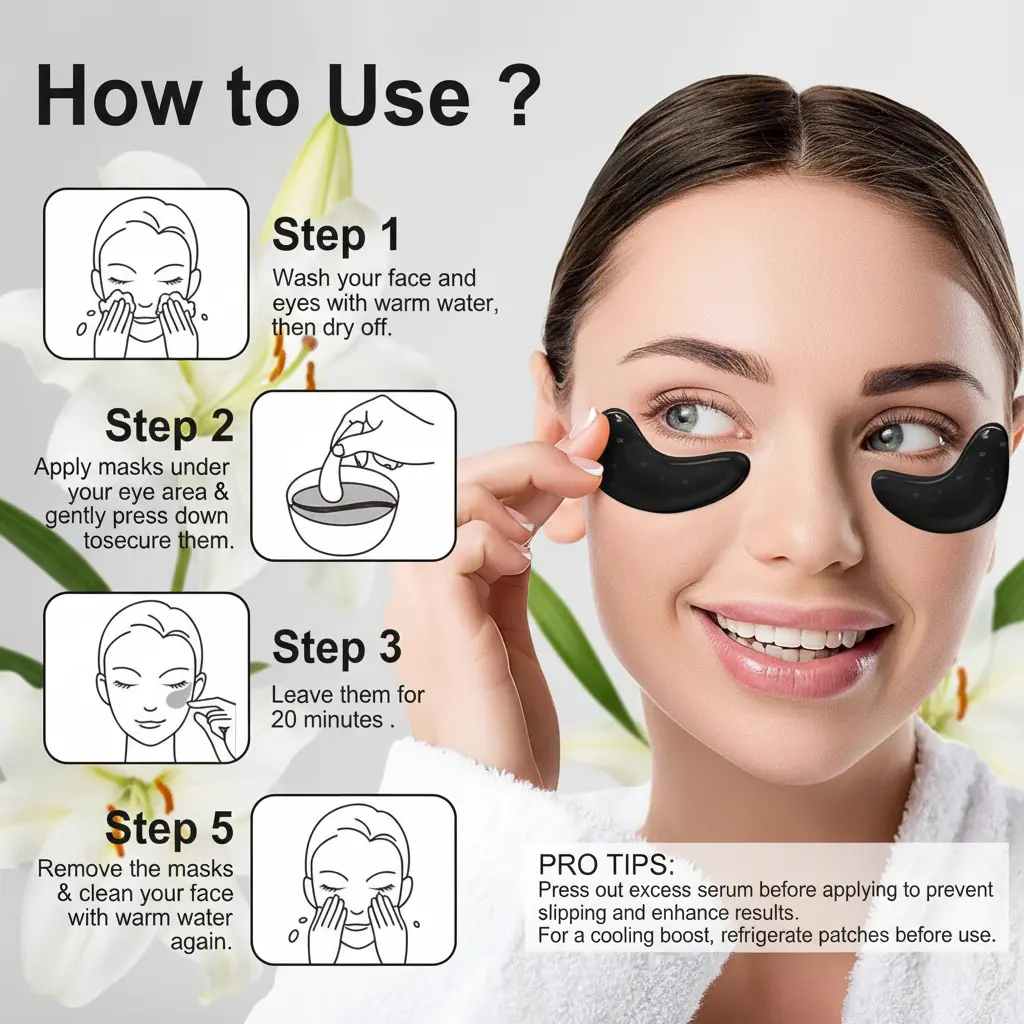 Eye Mask 30 Pairs Bamboo Charcoal Under Eye Patches Skin Care Products Eye Collagen Hyaluronic Acid Bamboo Charcoal Eye Mask