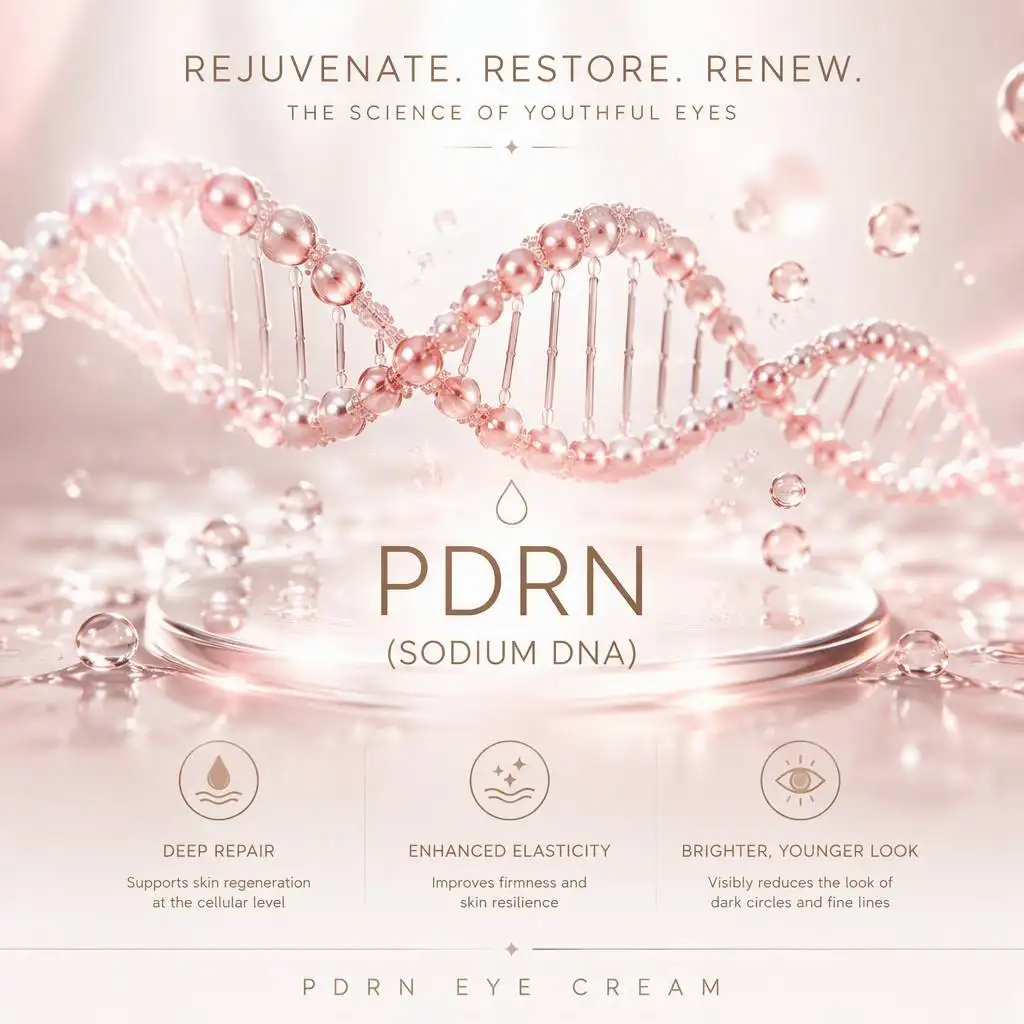 PDRN Eye Cream for Women Korean Salmon DNA Peptide Anti Wrinkle Eye Balm Reduce Under Eye Bags Dark Circles Fine Lines Aging OEM