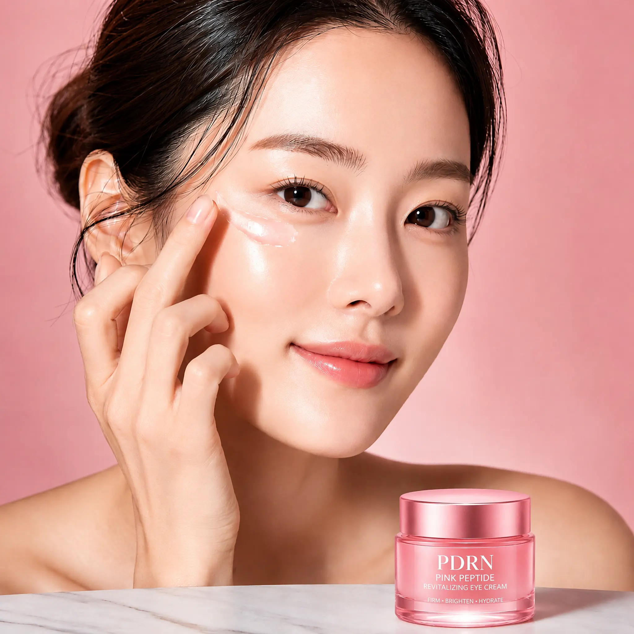 Salmon DNA PDRN Pink Peptide Eye Cream Anti Aging Remove Dark Circles Puffiness Fine Lines Firming Brightening Korean Skincare