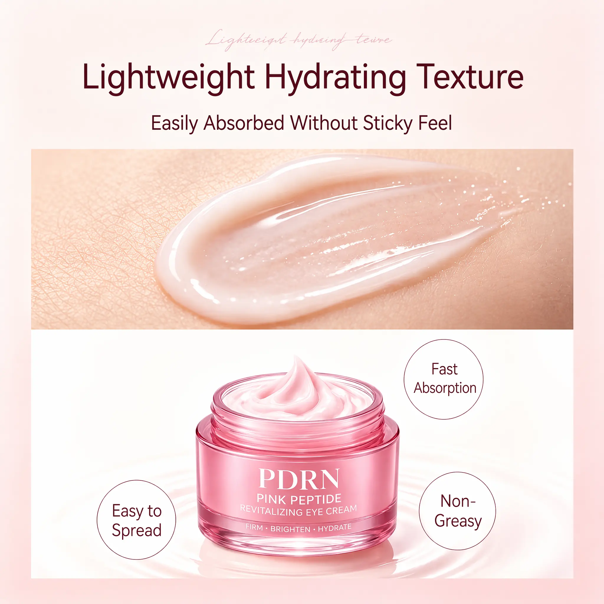 Salmon DNA PDRN Pink Peptide Eye Cream Anti Aging Remove Dark Circles Puffiness Fine Lines Firming Brightening Korean Skincare