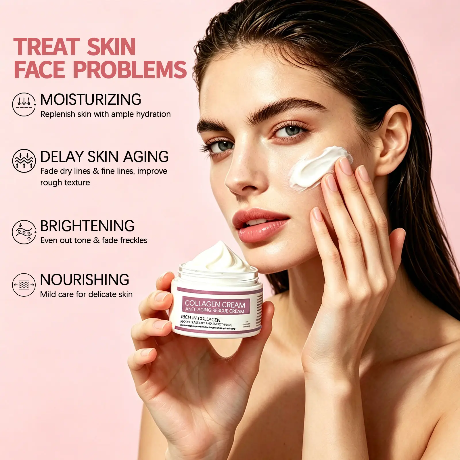 Private Label Anti Aging Collagen Face Cream Firming Moisturizing Whitening Lifting Anti Fine Lines Repair Facial SkinCare Cream