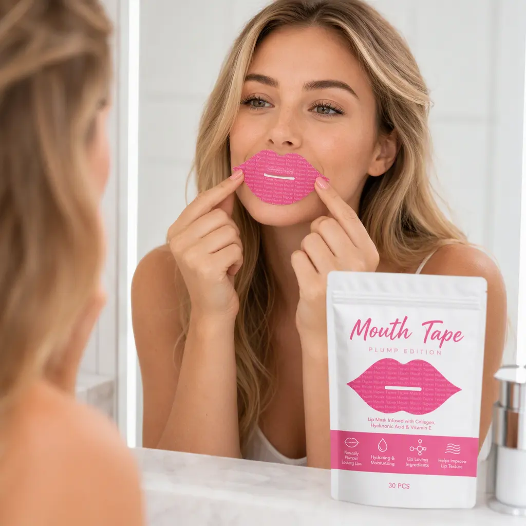 Collagen Hydrogel Lip Sleep Mask Patch Overnight Hydrating Lip Line Removal Patch Anti Dry Chapped Moisturizing Wrinkle Patch