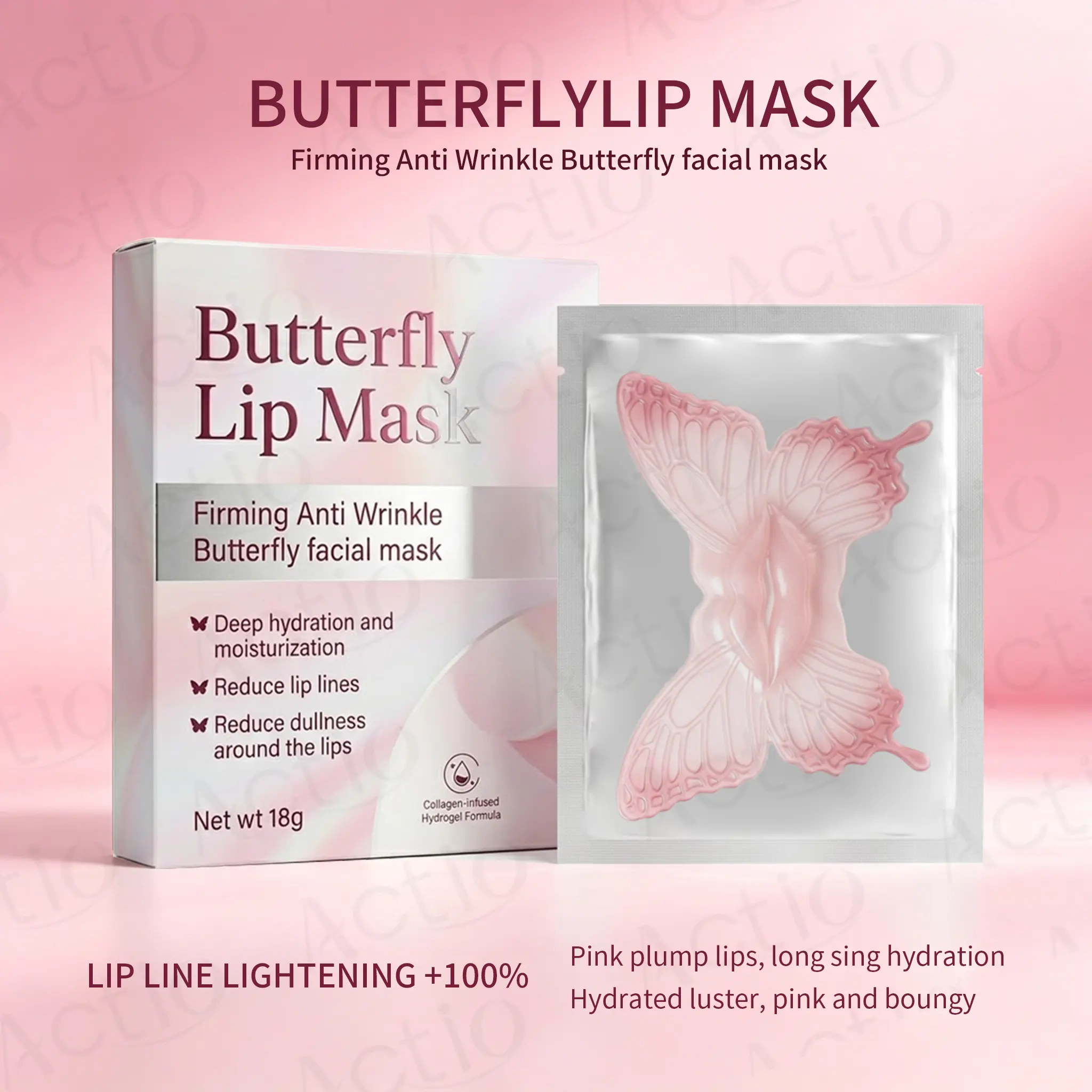 Vegan Butterfly Lip Caring Mask Hydrating for Dry Lips Firming Anti Wrinkle Lip Sleeping Mask