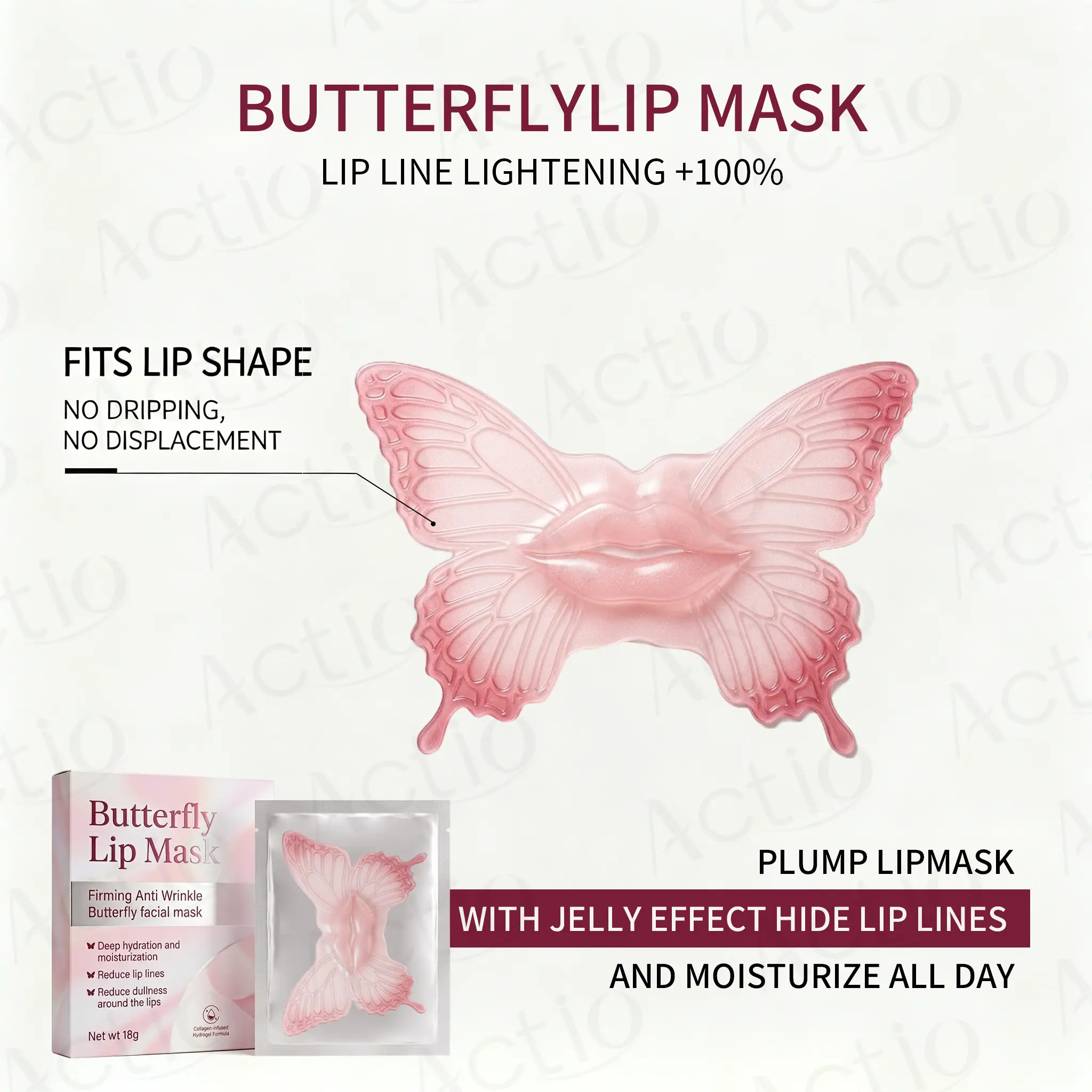Vegan Butterfly Lip Caring Mask Hydrating for Dry Lips Firming Anti Wrinkle Lip Sleeping Mask