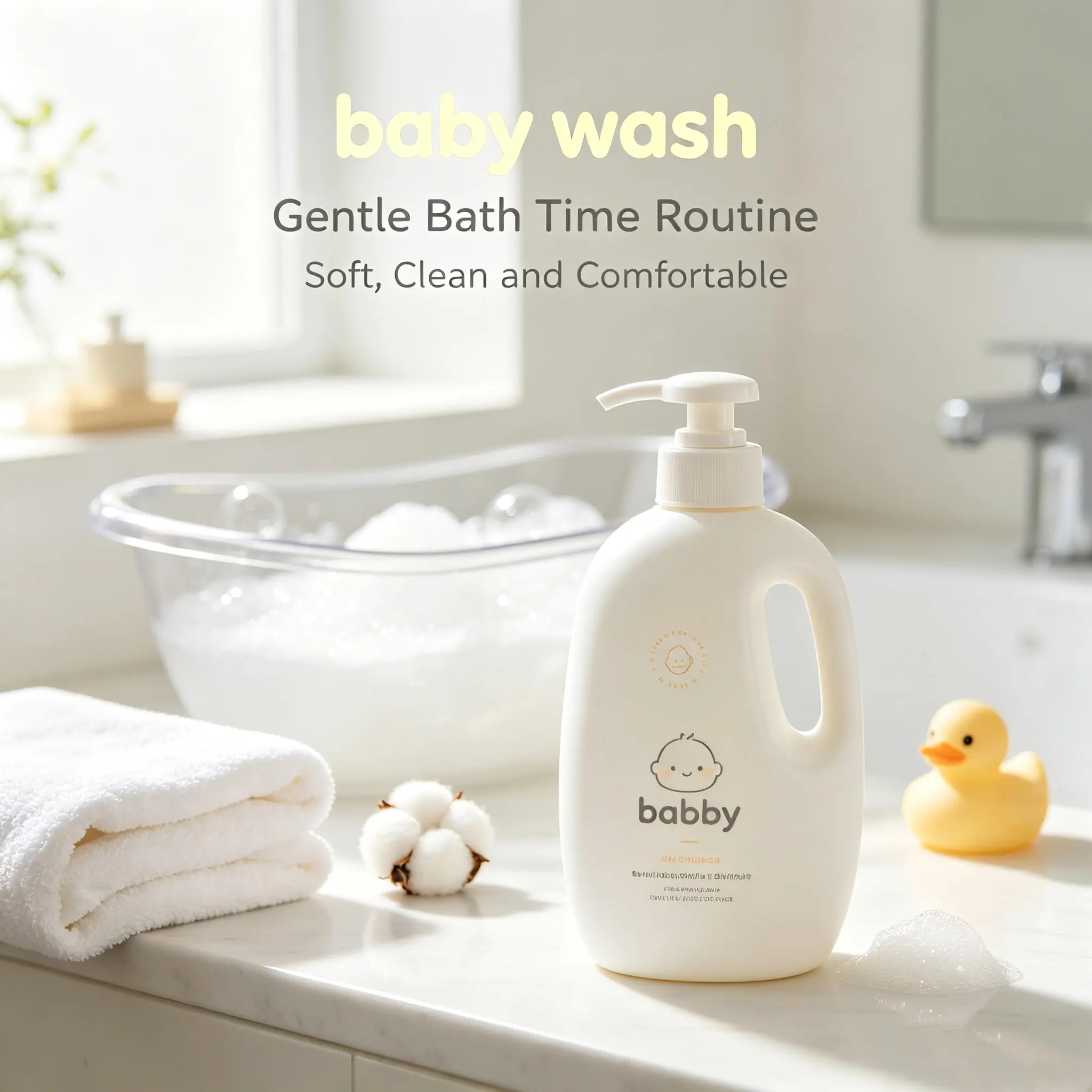 Baby Wash, Gentle Cleansing Baby Body Wash for Hotel, Hospital and Bulk Baby Care Supply