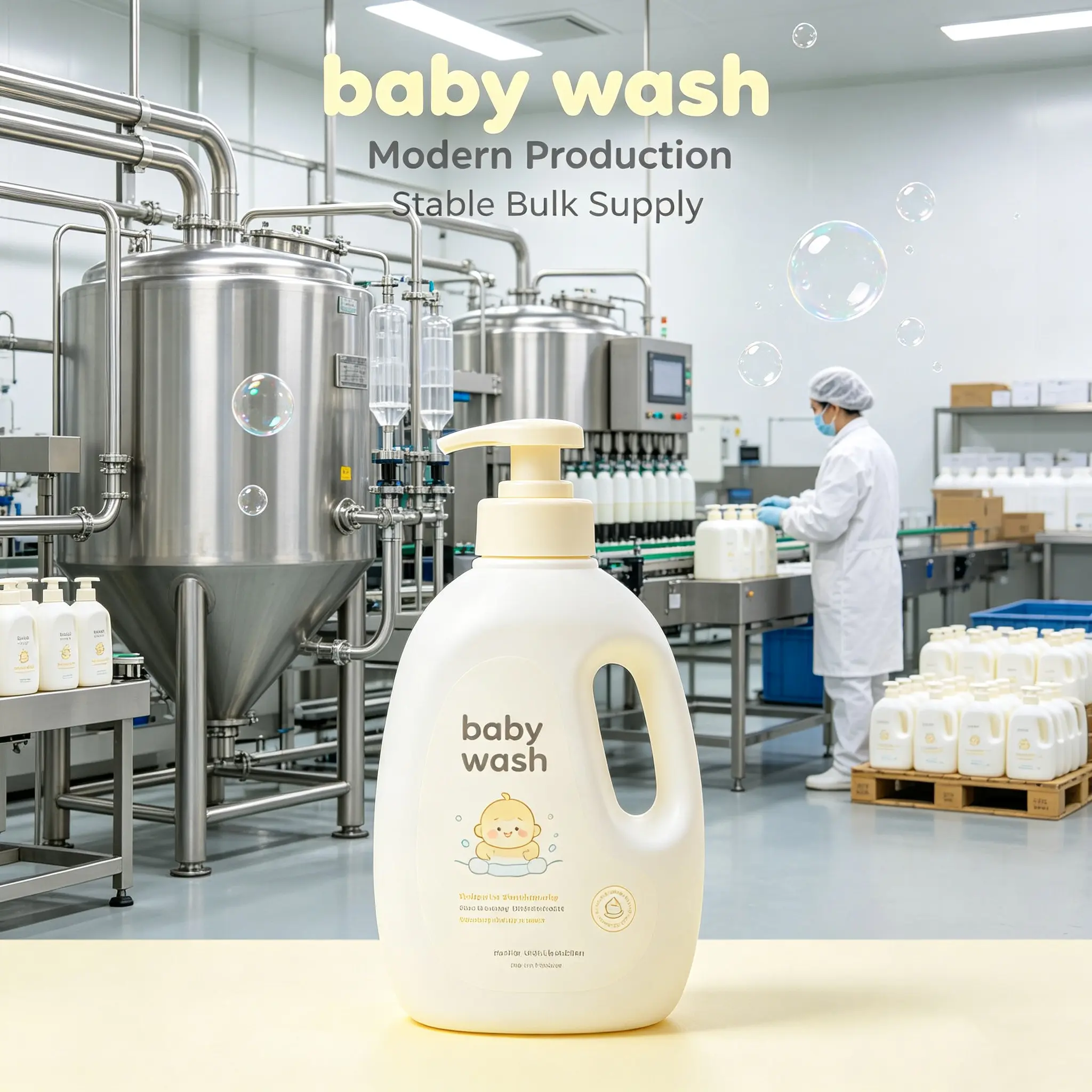 Baby Wash, Gentle Cleansing Baby Body Wash for Hotel, Hospital and Bulk Baby Care Supply