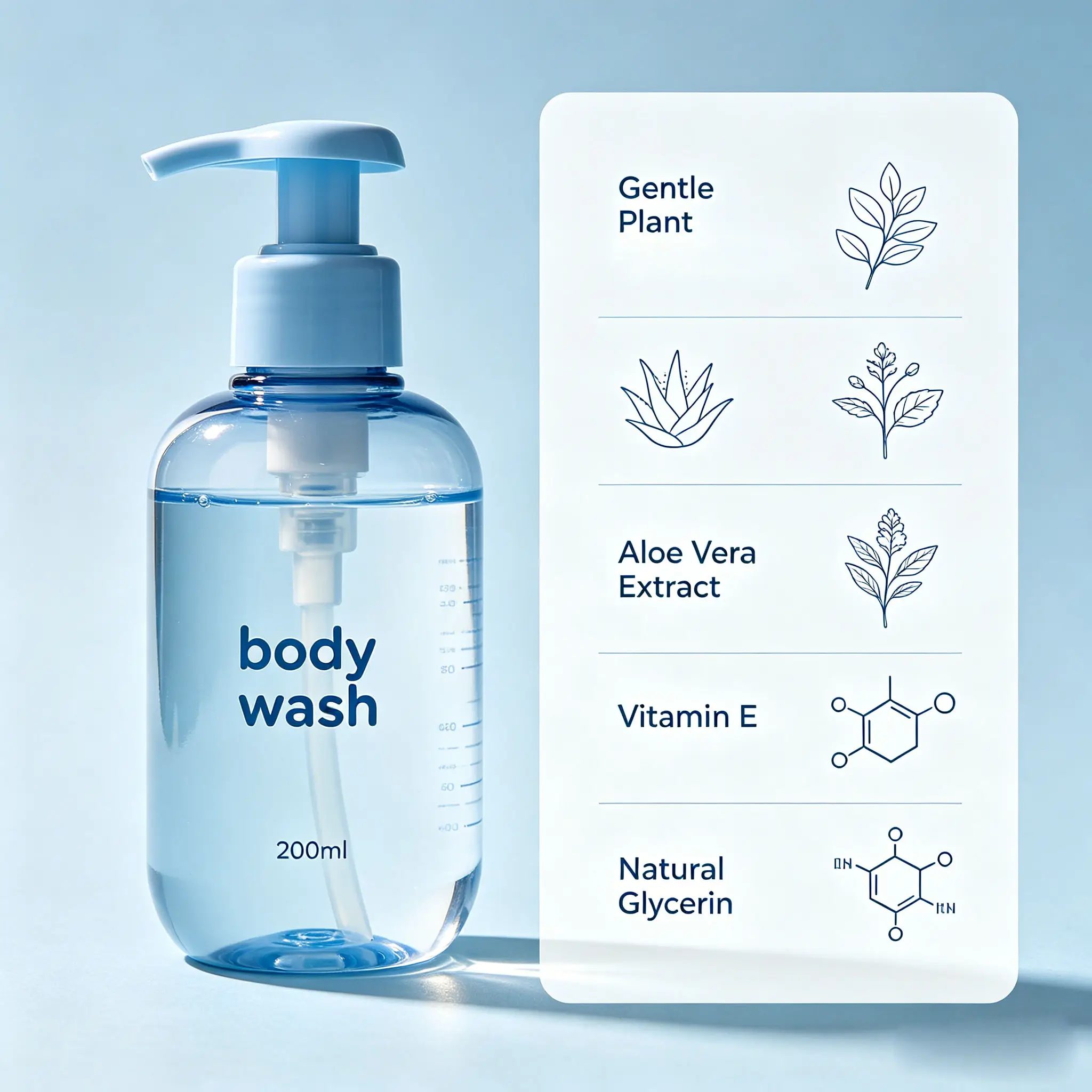 Tear Free Baby Body Wash Private Label Natural Baby Skincare Fragrance Free Hypoallergenic Soothe Sensitive Infant Skin detail