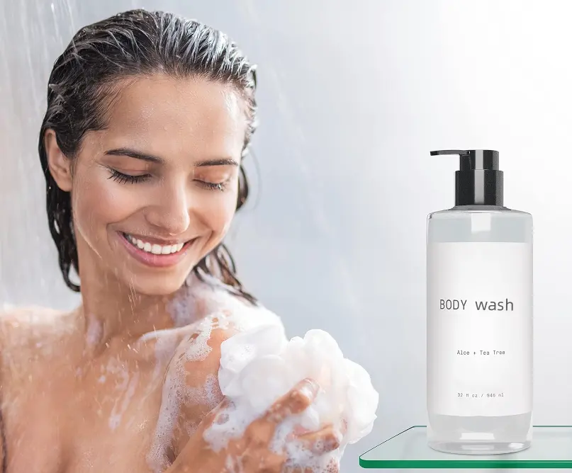 Customized Tea Tree Shower Gel Body Wash Moisturizing Cleanser for All Skin Types Regular Size Exfoliating Shower Gel