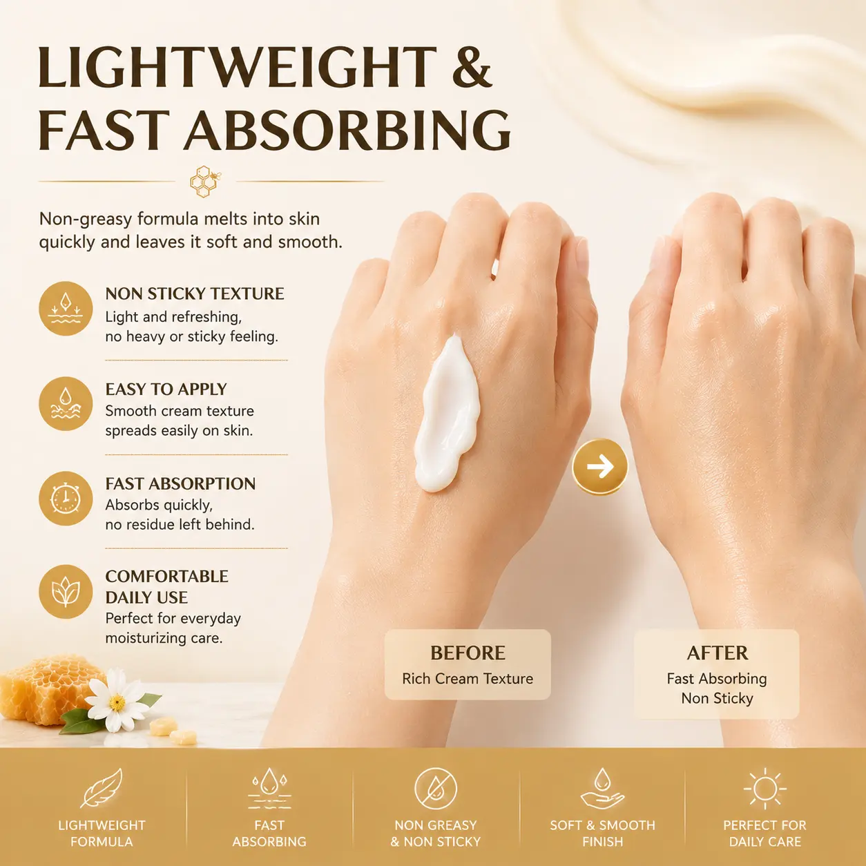 Natural Beeswax Body Lotion Moisturizing Body Cream Deep Hydration Skin Repair Nourishing Body Milk for Dry Sensitive Skin OEM