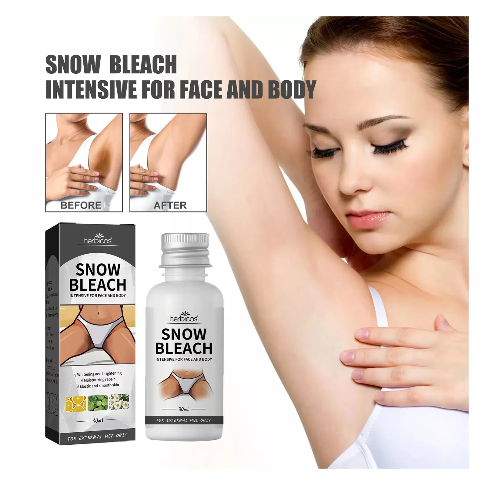 Snow Bleach Moisturizing Niacinamide Face Body Cream Whitening Lotion for Underarm Knee Elbow Buttock-Gift Set
