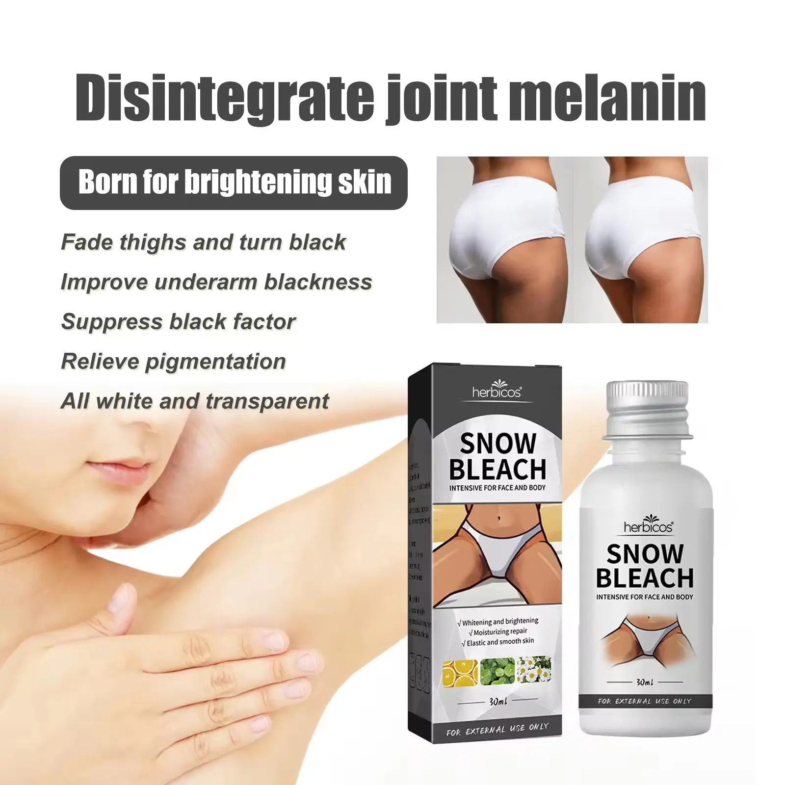 Snow Bleach Moisturizing Niacinamide Face Body Cream Whitening Lotion for Underarm Knee Elbow Buttock-Gift Set