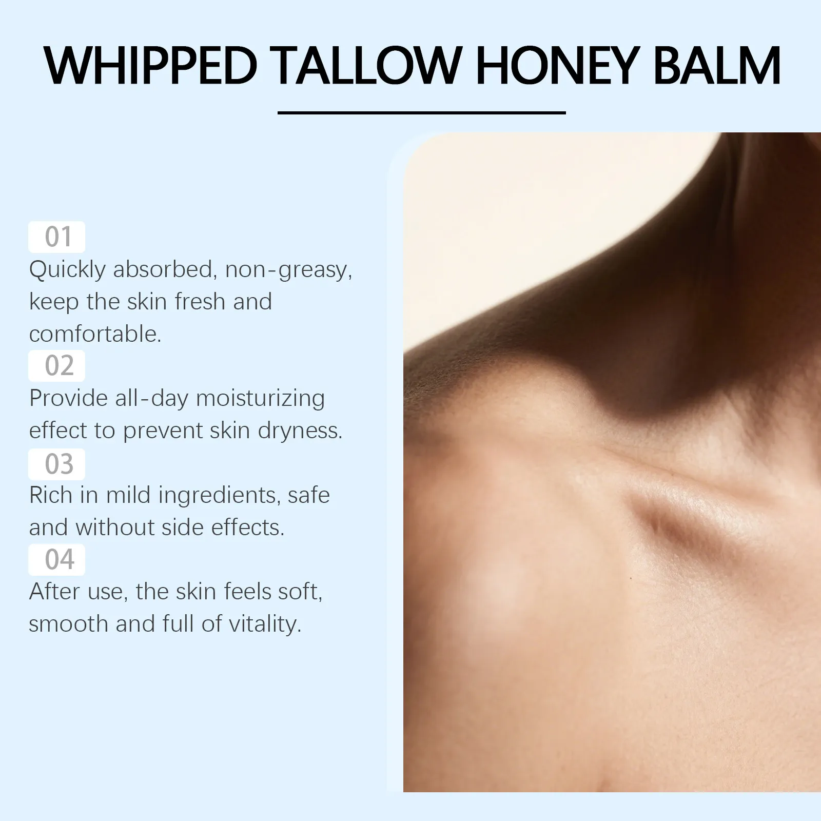 Private Label Copper Peptide Beef Tallow Honey Cream Anti-Aging Face Body Moisturizer Whipped Tallow Balm GHK-CU Facial Cream