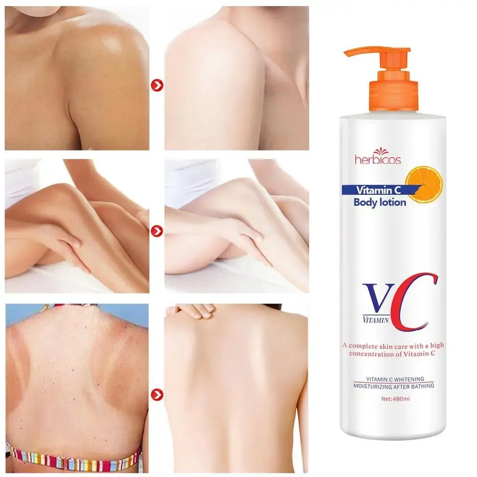 For Herbicos 2024 Vitamin C Body Lotion New Style Cream for Skin Brightening Whitening Moisturizing Anti-Aging Feature
