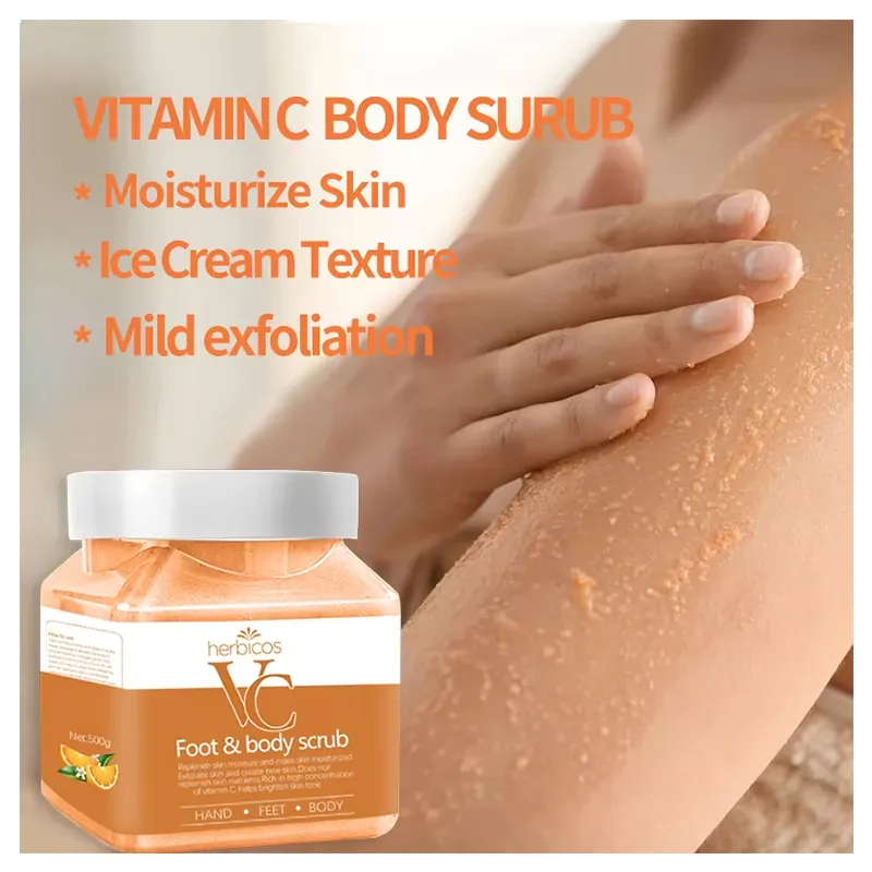 Wholesale Whitening Body Scrub Private Label Skin Moisturizing Exfoliating Vitamin C Orange Body Scrub