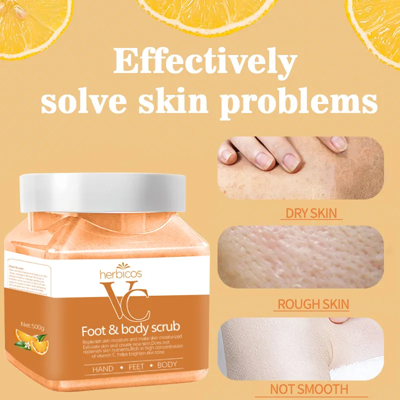 Wholesale Whitening Body Scrub Private Label Skin Moisturizing Exfoliating Vitamin C Orange Body Scrub