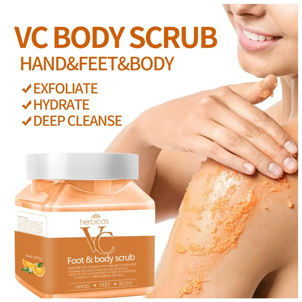 Wholesale Whitening Body Scrub Private Label Skin Moisturizing Exfoliating Vitamin C Orange Body Scrub