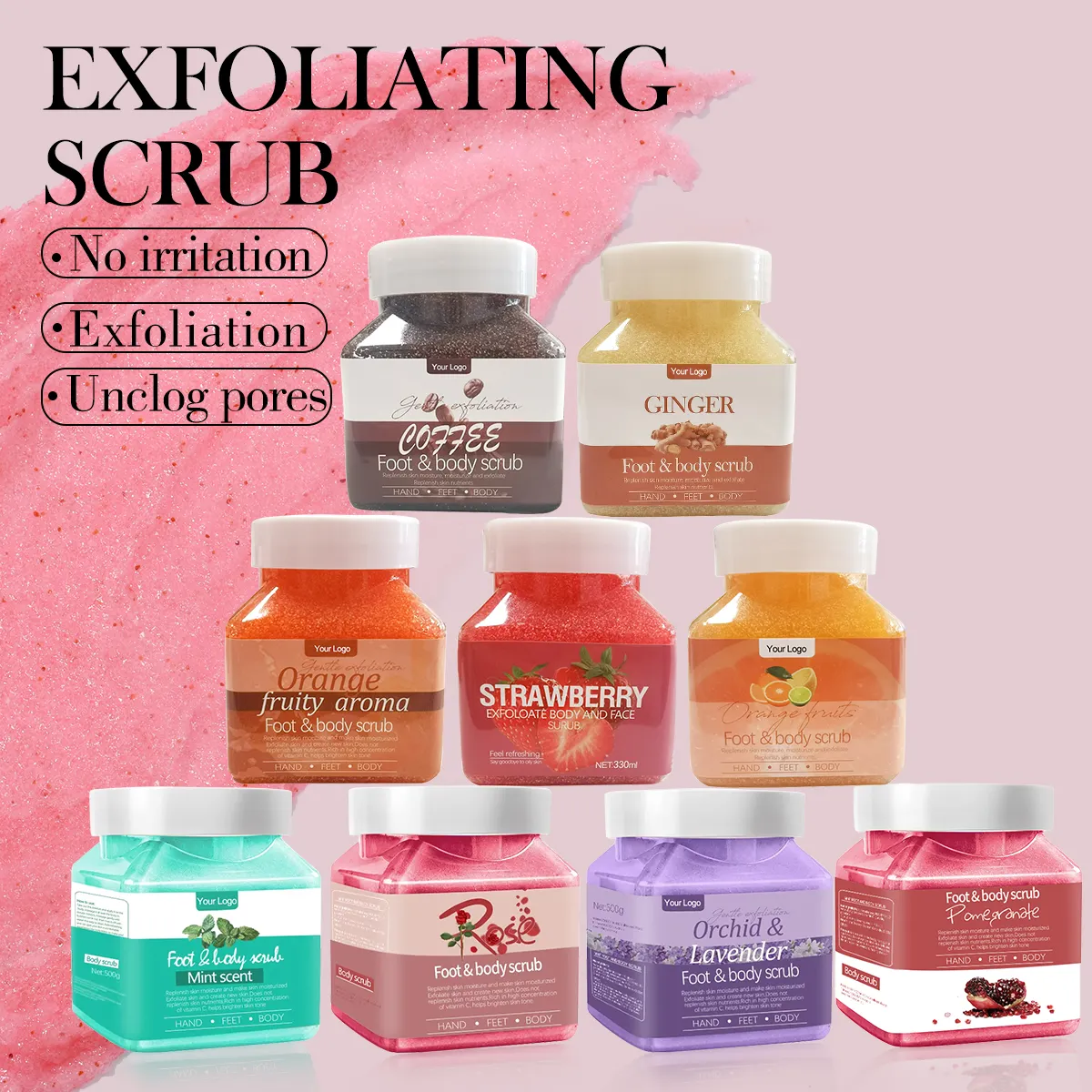 Wholesale Whitening Body Scrub Private Label Skin Moisturizing Exfoliating Vitamin C Orange Body Scrub