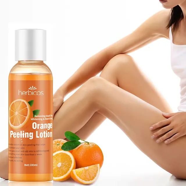 For OEM Vegan Vitamin C Body Care Anti-Aging Removing Dead Skin Whitening Moisturizing Orange Peeling Lotion