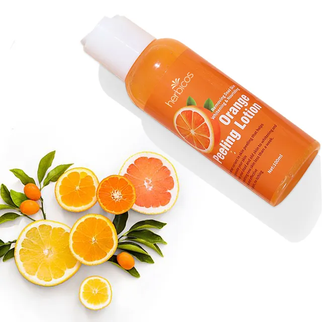 For OEM Vegan Vitamin C Body Care Anti-Aging Removing Dead Skin Whitening Moisturizing Orange Peeling Lotion