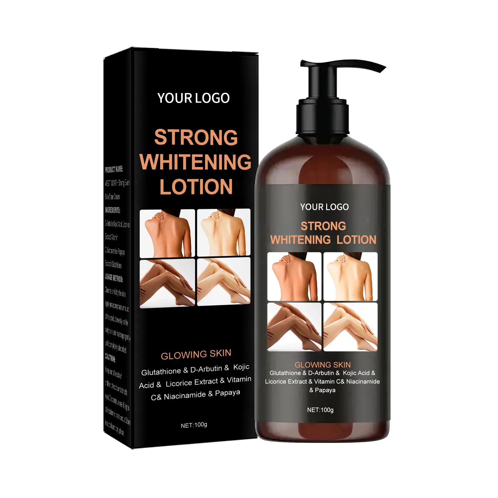 Customized Fast Whitening Body Cream Vitamin C Arbutin Body Lotion Moisturizing Body Skin Nicotinamide Papaya Whitening Cream