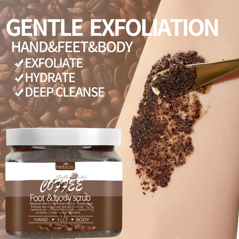 Private Label Body Scrub Dead Sea Salt Vegan Exfoliating Boot Body Care Deep Cleaning Moisture Coffee Body Scrub