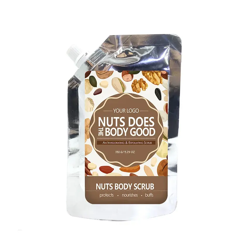 OEM Custom Natural Fruit Whitening Body Scrub Deep Cleansing Smooth Gentle Moisturizing Nut Scrub Cream with Glycerin