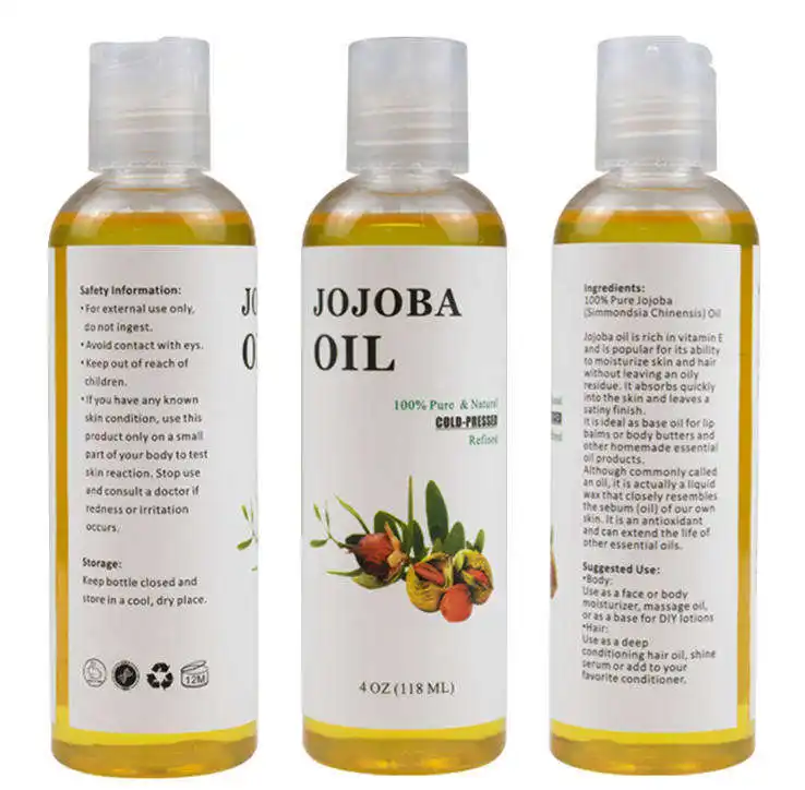 Private Label Jojoba Essence Oil Pure Essential Aromatherapy Base Oil Body and Face Massage Oil
