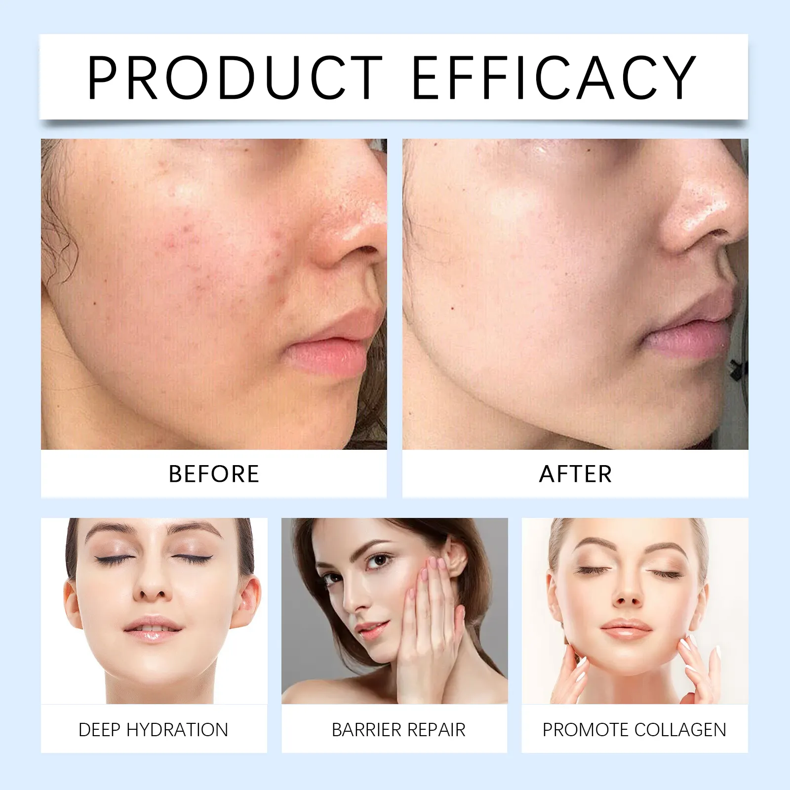 Private Label Blue Copper Peptide Face Serum Anti-Aging Firming Wrinkle Removal Facial Skin Care Products Ghk-Cu Essence OEM ODM