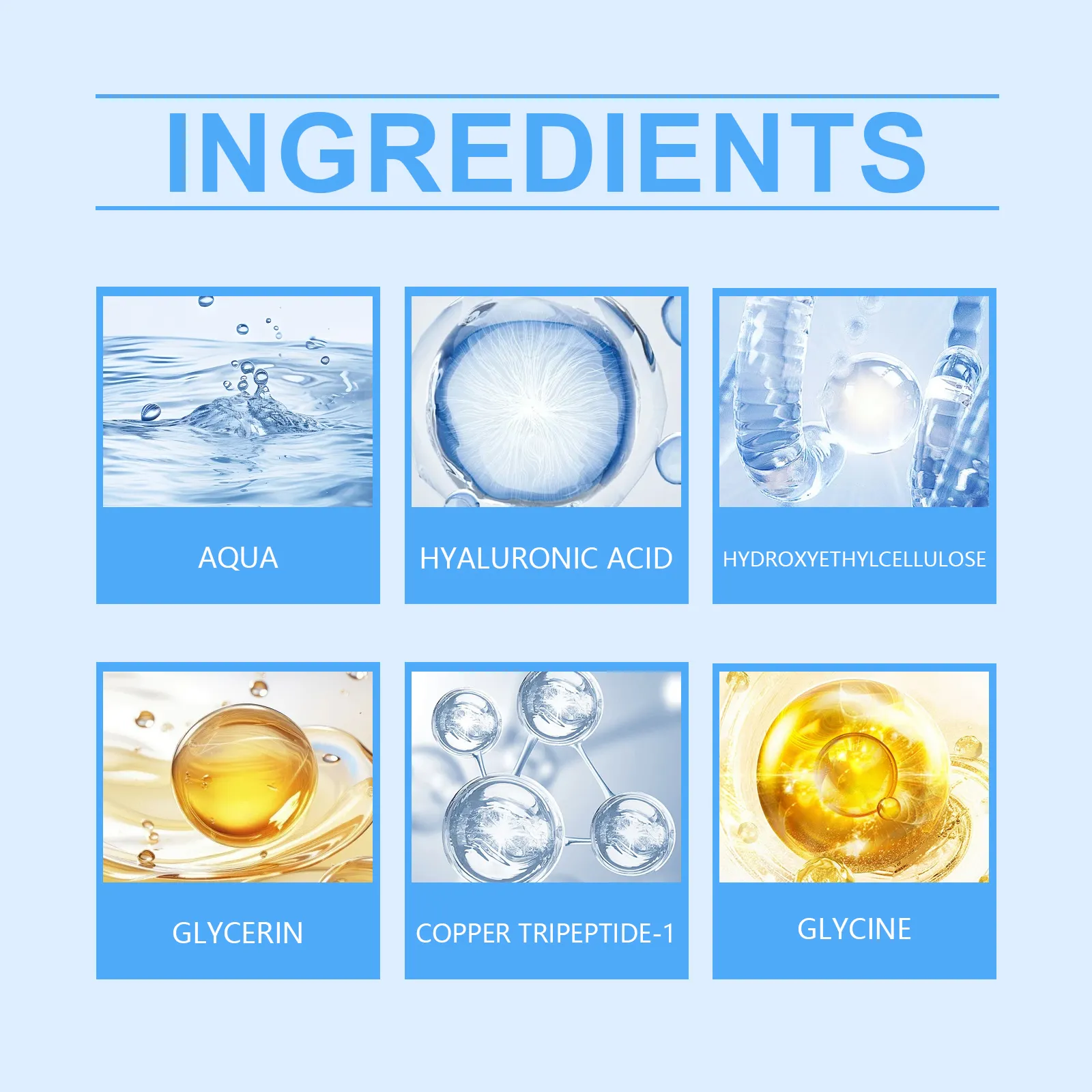 Private Label Blue Copper Peptide Face Serum Anti-Aging Firming Wrinkle Removal Facial Skin Care Products Ghk-Cu Essence OEM ODM