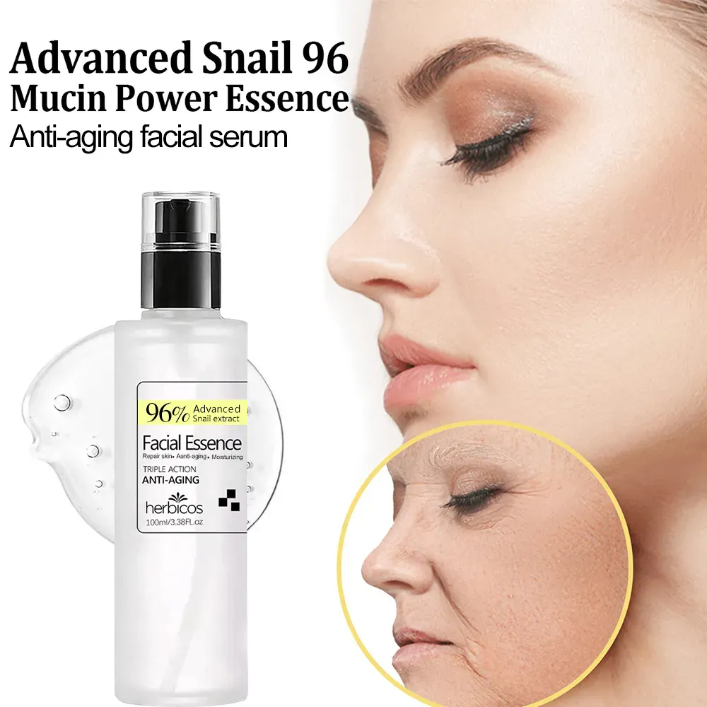 Private Label Skin Care Products Korean Cosmetics Moisturizing Whitening Serum 96 Mucin Power Essence Snail Serum