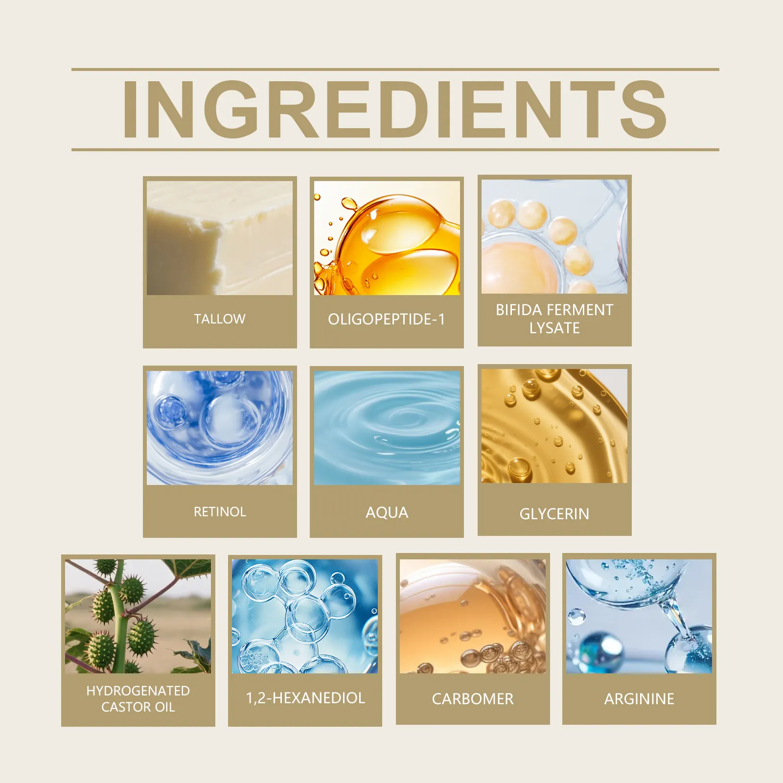 Customized Private Label Grass Fed Beauty Skin Care Products Beef Tallow Retinol Moisturizing Skincare Face Moisturizer Serum