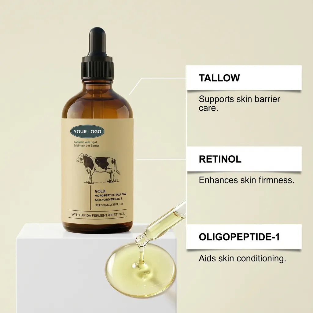 Customized Private Label Grass Fed Beauty Skin Care Products Beef Tallow Retinol Moisturizing Skincare Face Moisturizer Serum